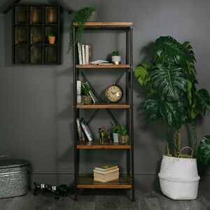 Tall Slim Industrial Shelving Unit Material: Wood / Metal