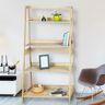 WENKO Living room shelf 4 shelves Edda, floor shelf, bathroom shelf, MDF brown 150.0 H x 83.0 W x 43.0 D cm