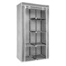 Rebrilliant Canvas Effect Wardrobe - Foldable Storage Cupboard For Clothes 88 X 170 X 45 Cm - Comes With 5 Shelves, Rail, Metal Frame And Cover - Brown gray 170.0 H x 88.0 W x 45.0 D cm