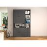 FIF Moebel 5 shelves/30cm high/4 doors/140cm B office cabinet gray