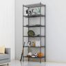 Rebrilliant Ainslee 54cm W Powder Coated Steel Shelving Unit black 160.02 H x 54.1 W x 28.95 D cm