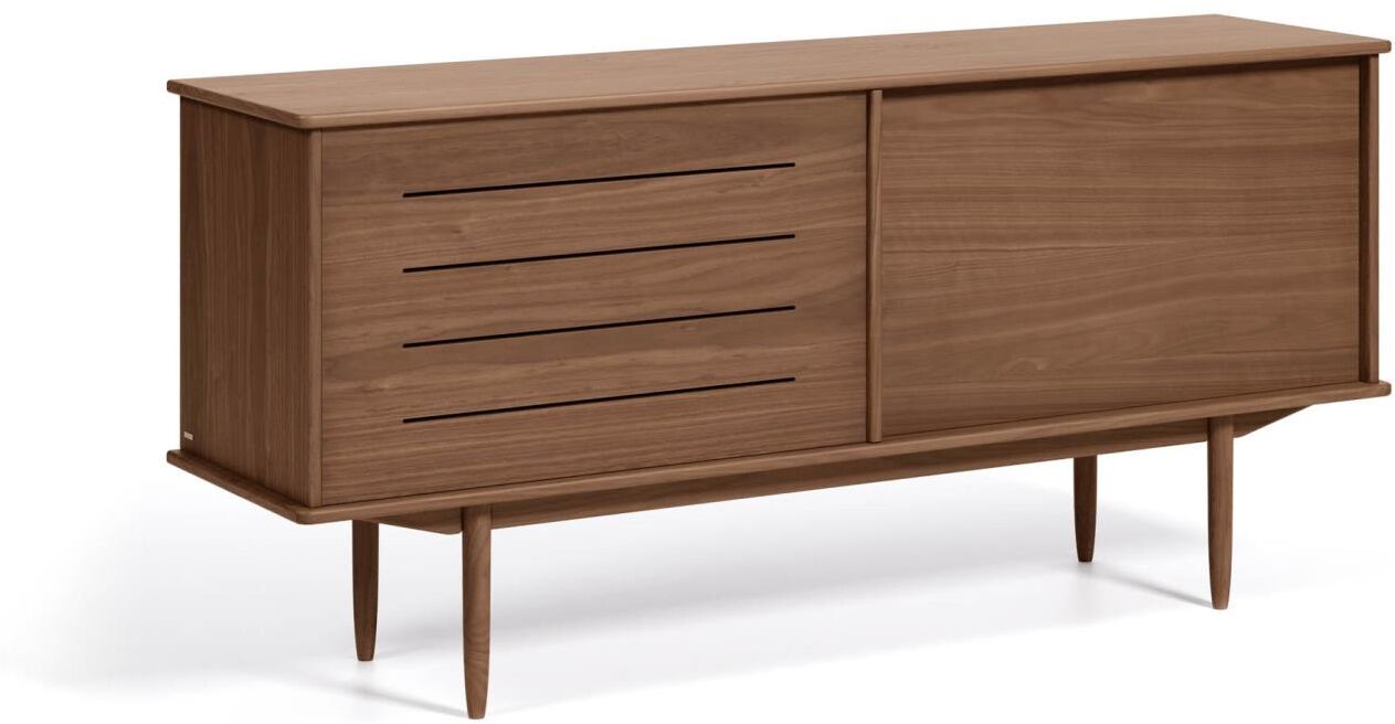 Photos - Mount/Stand Kave Home Carolin walnut wood veneer sideboard with 2 doors and 1 drawer, 