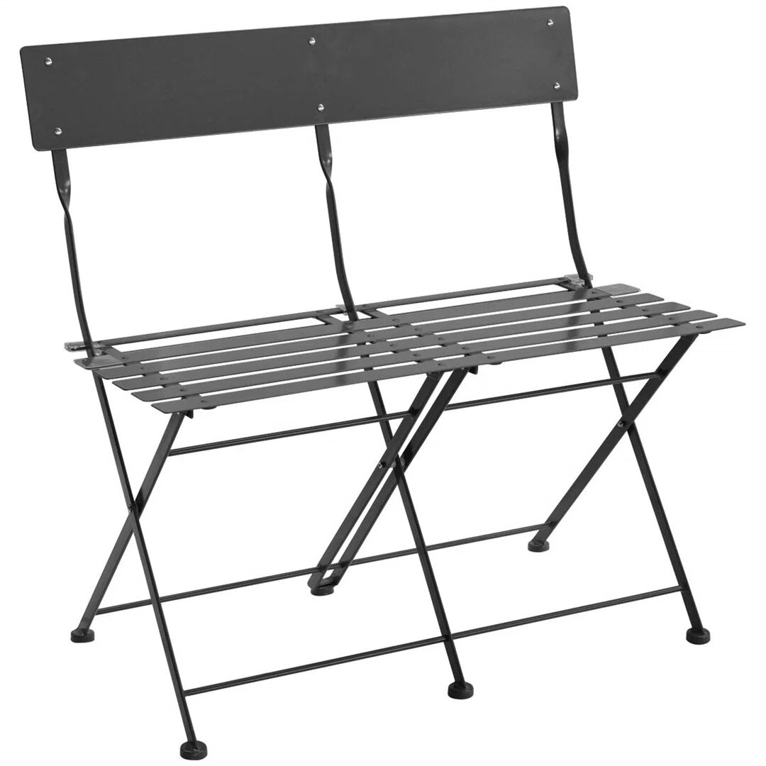 Photos - Garden Furniture Rosalind Wheeler Elington Steel Bench gray 82.0 H x 83.0 W x 45.0 D cm