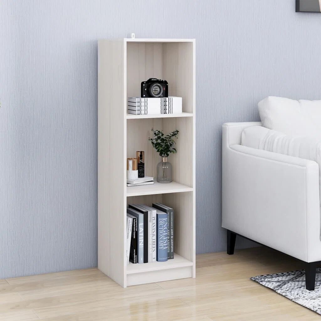 Photos - Wall Shelf Ebern Designs Germ 110Cm H x 36Cm W Solid Wood Standard Bookcase white 110