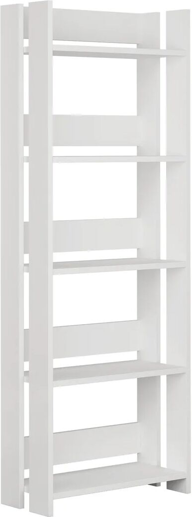 Photos - Wall Shelf Zipcode Design Chaney Bookcase white/brown 155.0 H x 57.0 W x 25.0 D cm