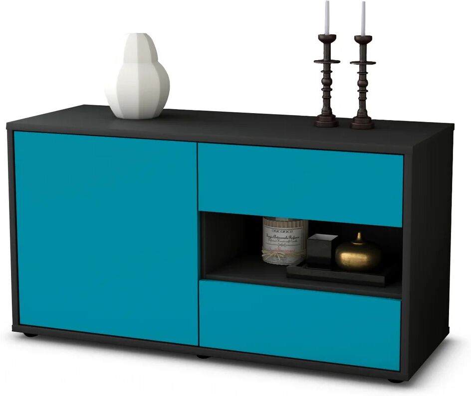 Photos - Dresser / Chests of Drawers Latitude Run Dallin Lowboard blue/black 49.0 H x 92.0 W x 35.0 D cm