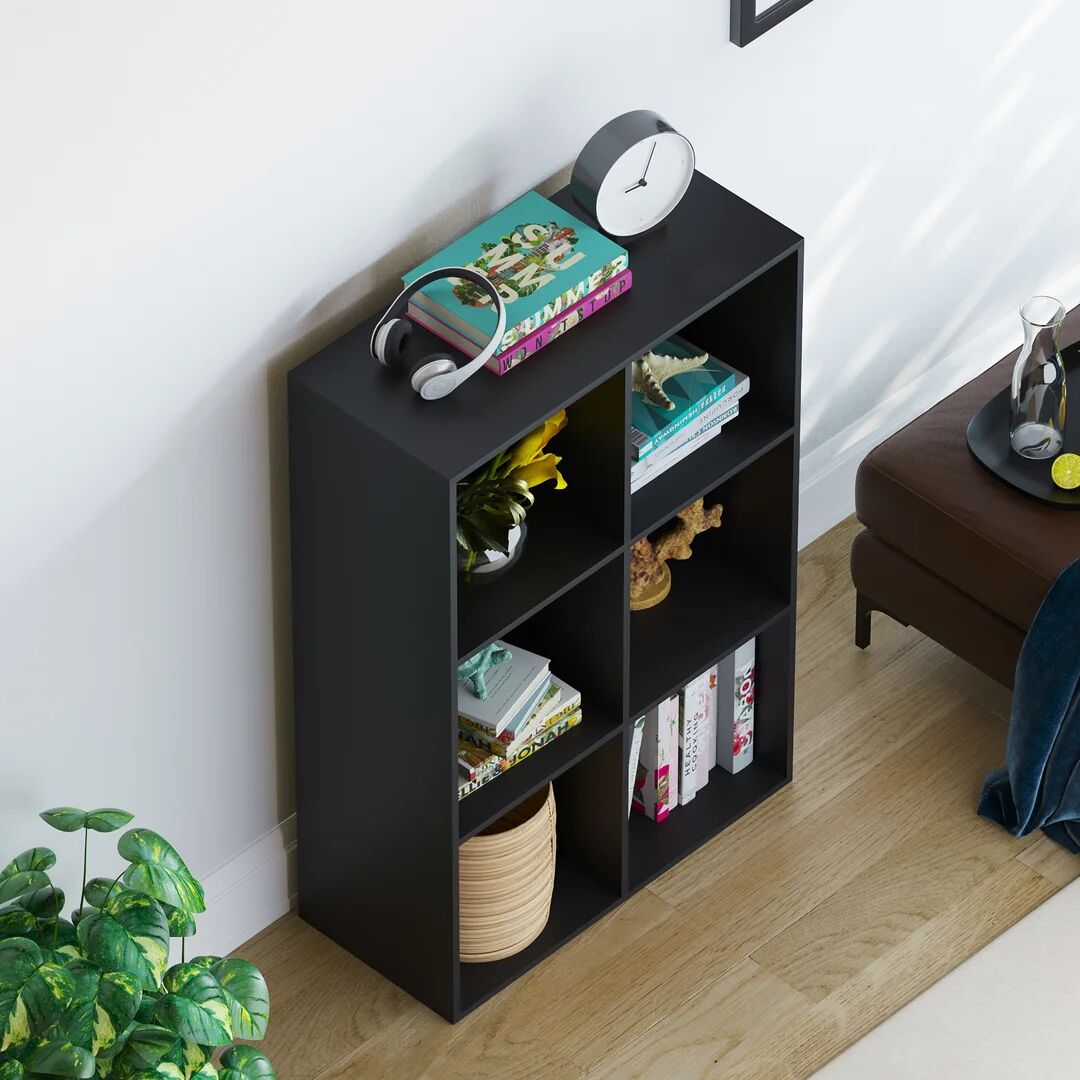 Photos - Wall Shelf Wade Logan Oreland Bookcase black 96.5 H x 64.5 W x 29.0 D cm