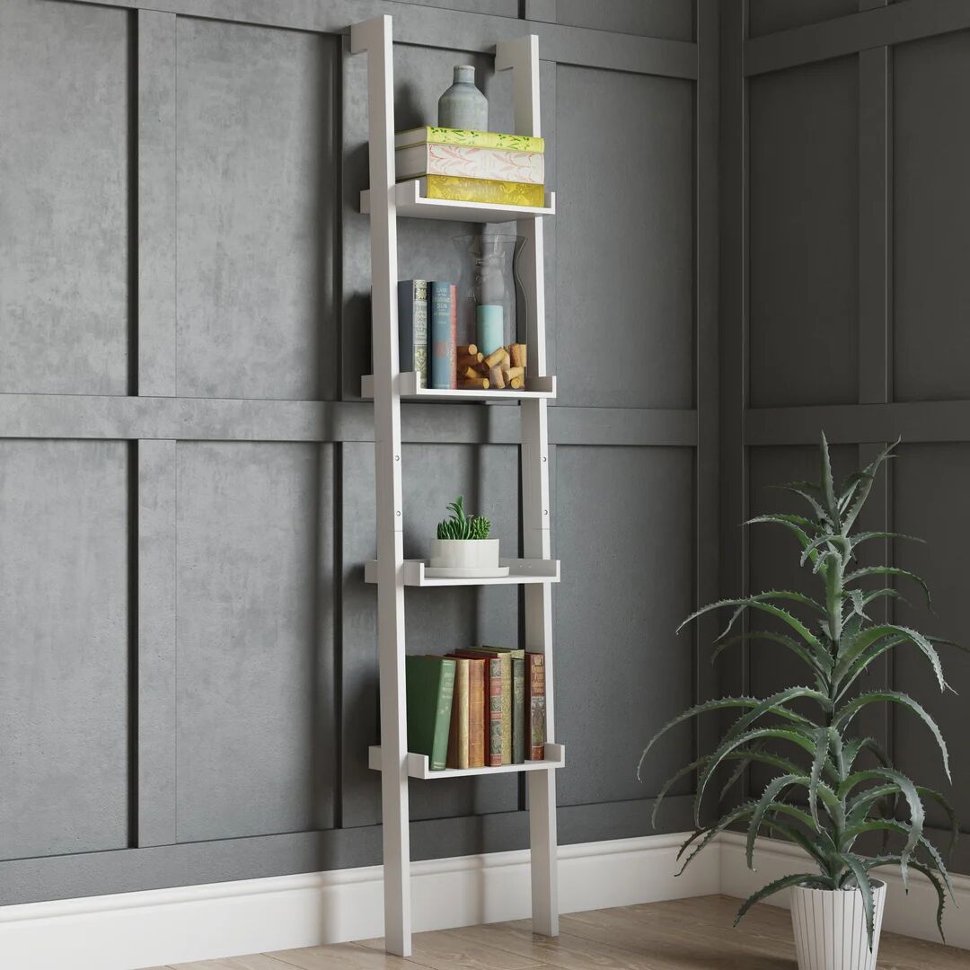 Photos - Wall Shelf Hashtag Home Shamus Ladder Bookcase brown/white 180.0 H x 36.5 W x 34.0 D