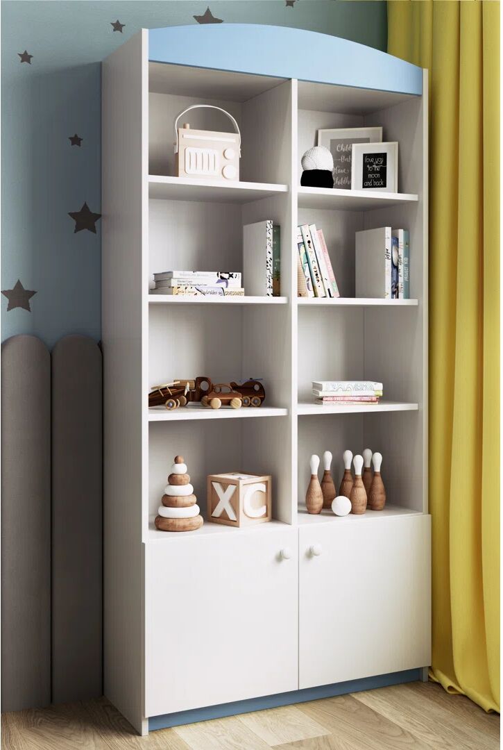 Photos - Wall Shelf Mack + Milo Mahoney 90Cm Bookcase blue/white 185.0 H x 90.0 W x 35.0 D cm