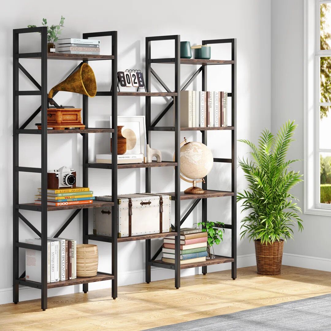 Photos - Wall Shelf Borough Wharf 4 Tier Bookshelf, Bookcase, Industrial Free Standing Display