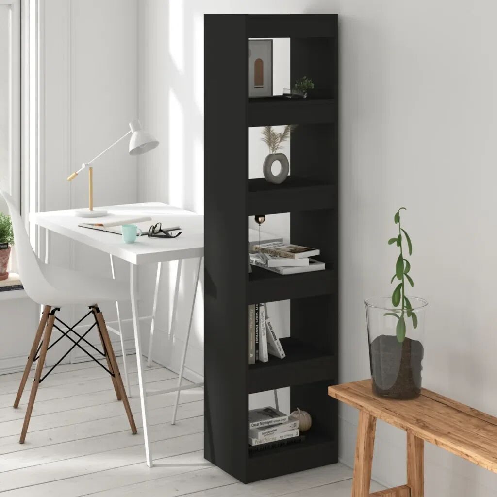 Photos - Wall Shelf Ebern Designs Gelt Manufactured Wood Etagere Bookcase black 166.0 H x 40.0