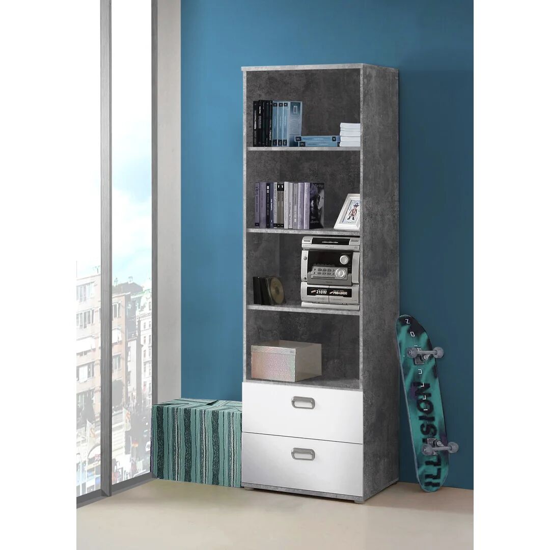 Photos - Wall Shelf Zipcode Design Bearup Bookcase brown/gray/white 187.9 H x 60.2 W x 34.8 D