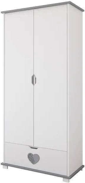 Photos - Wardrobe Harriet Bee Enriquez 2 Door  gray/white 183.0 H x 83.0 W x 46.0 D