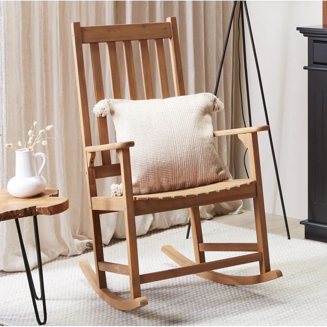 Photos - Rocking Chair Marlow Home Co. Acacia  Light Wood Acequia brown 110.0 H x 66