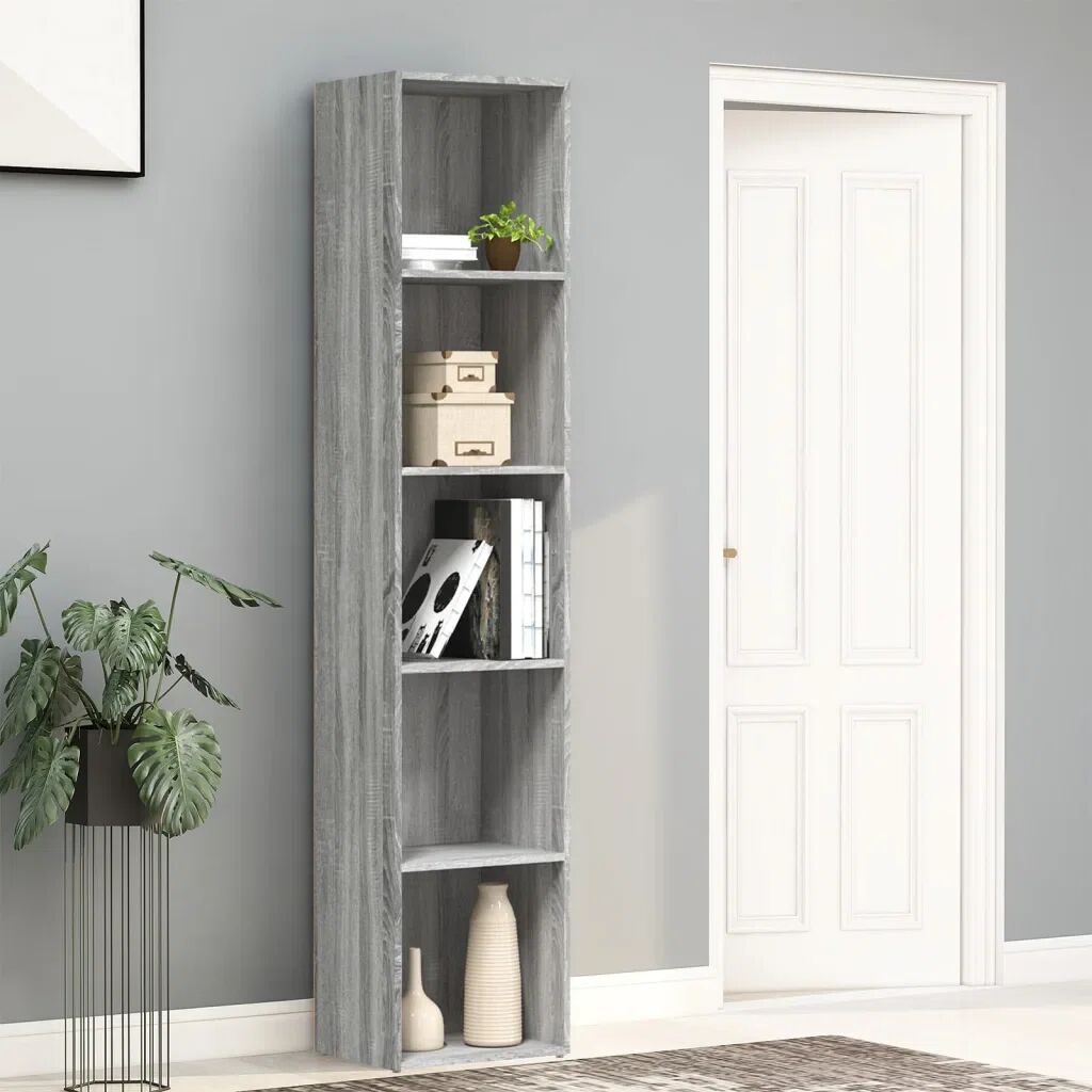 Photos - Wall Shelf Alpen Home 5-Tier Book Cabinet Smoked Oak 80X30x189 Cm Engineered Wood gra