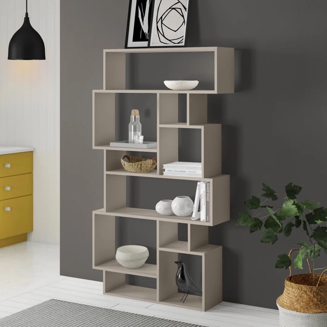 Photos - Wall Shelf Zipcode Design Sandra Bookcase brown 168.5 H x 96.0 W x 25.5 D cm