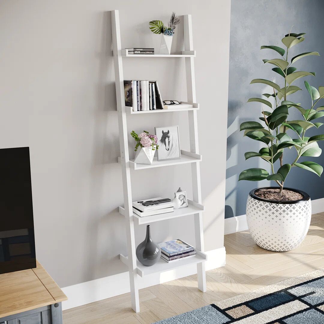 Photos - Wall Shelf Wade Logan Ogilvie Ladder Bookcase white 189.0 H x 56.0 W x 32.5 D cm