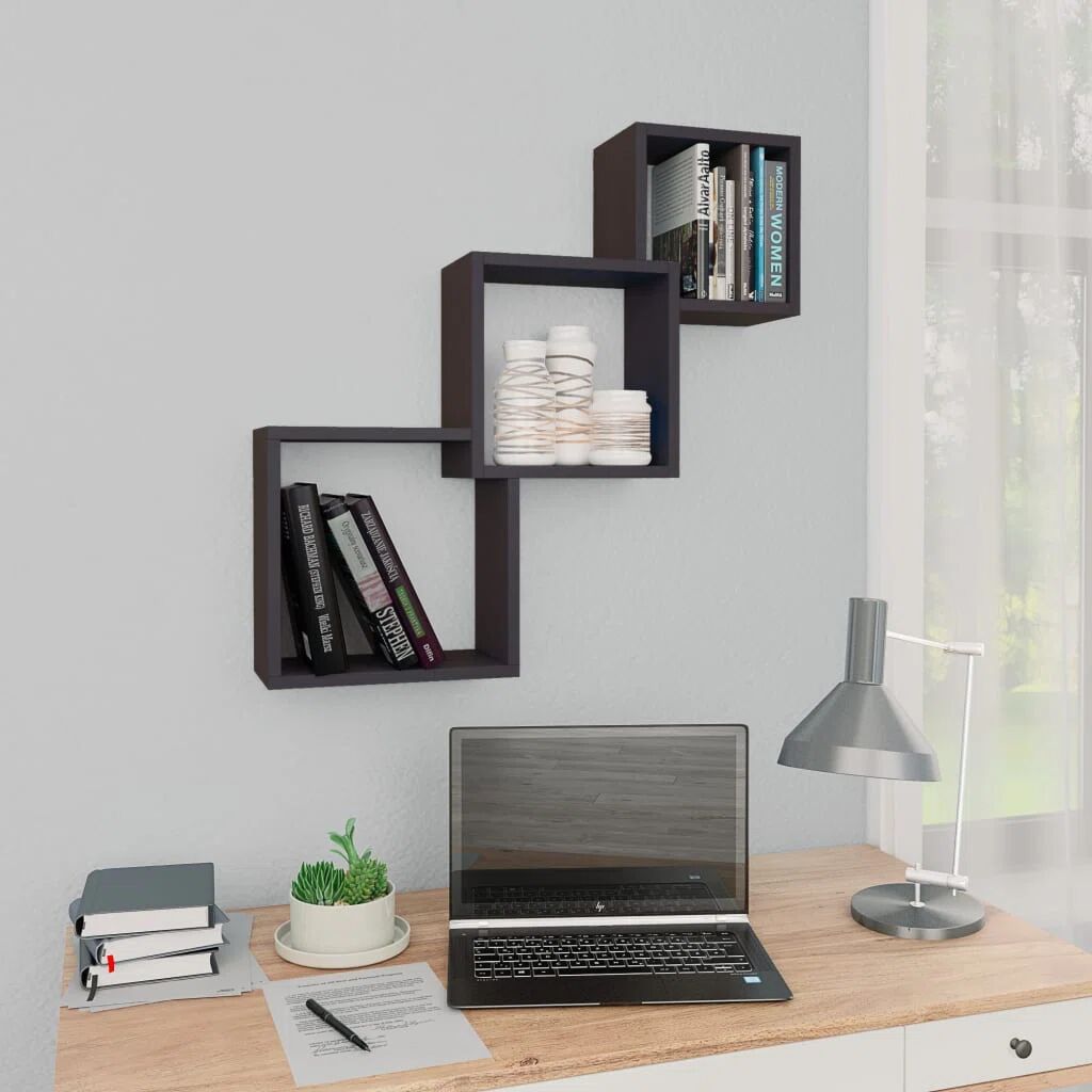 Photos - Kids Furniture Latitude Run Cube Wall Shelf 68x15x68 cm Engineered Wood gray 27.0 H x 84.