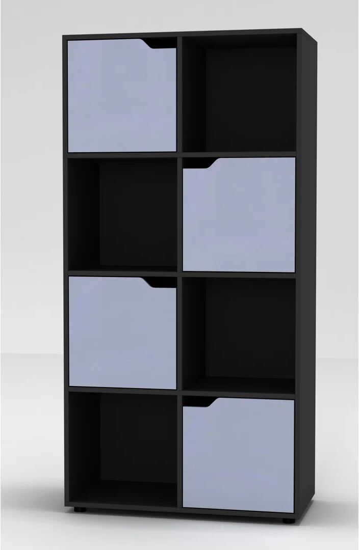 Photos - Wall Shelf 17 Stories 8 Cube Oak Bookcases + 4 Grey Doors gray/black 119.0 H x 60.0 W