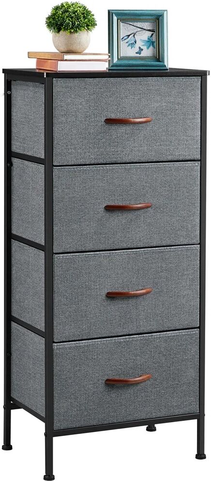 Photos - Dresser / Chests of Drawers Rebrilliant Draughn 4 Drawer 45Cm W Chest Of Drawers gray/black 98.0 H x 4