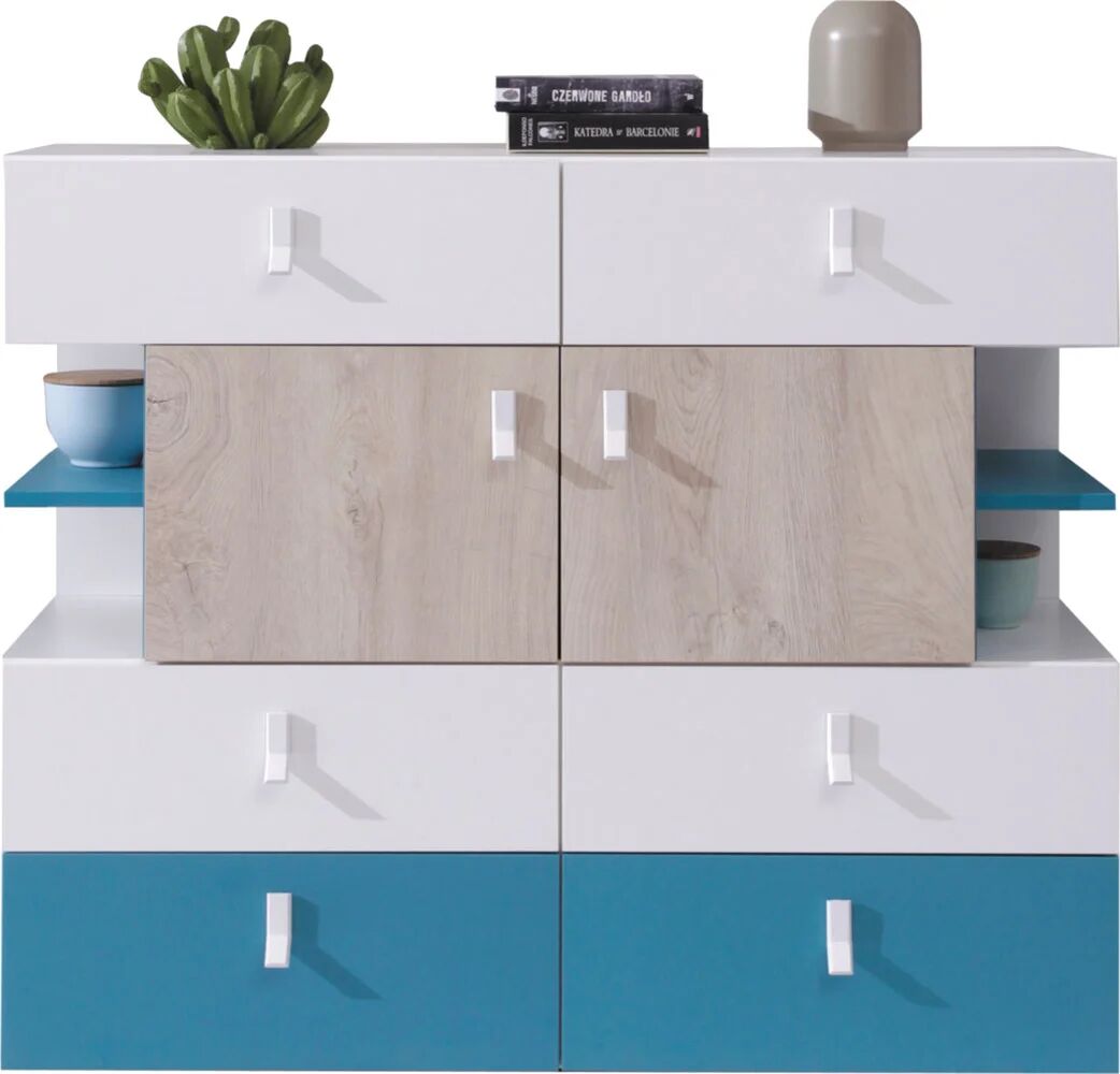 Photos - Dresser / Chests of Drawers Isabelle & Max Corder 6 Drawer Combi Chest blue/white 90.0 H x 110.0 W x 4