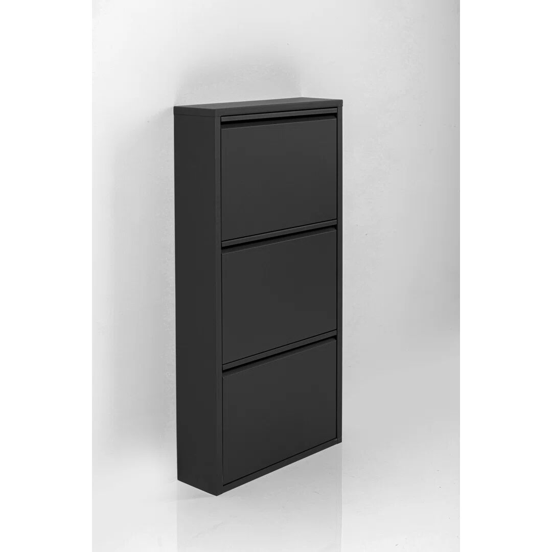 Photos - Shoe Cabinet / Rack KARE Design Schuhschrank Caruso 3-er black
