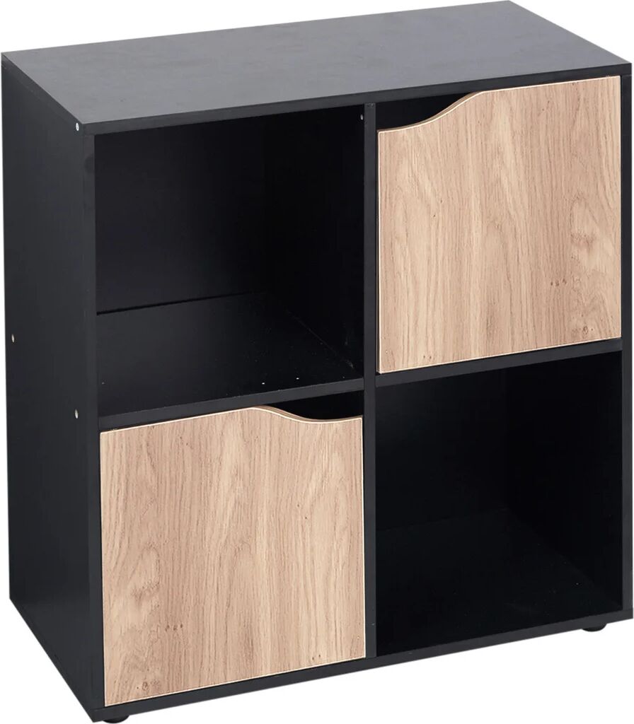 Photos - Wall Shelf 17 Stories Swarna 4 Cube Wooden Bookcase black 61.0 H x 60.0 W x 29.0 D cm