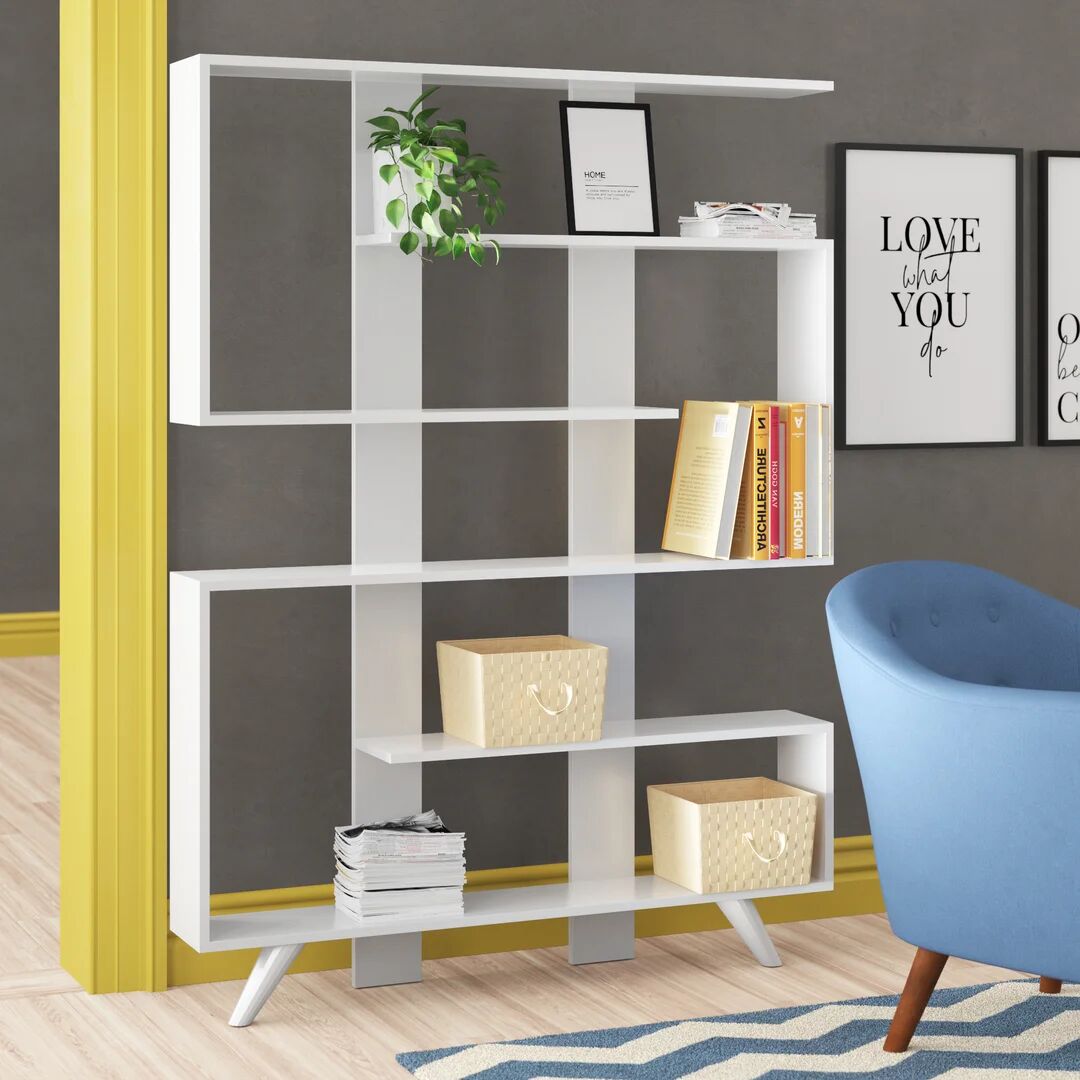 Photos - Wall Shelf Zipcode Design Alberts 162cm H x 120cm W Standard Bookcase white 162.0 H x