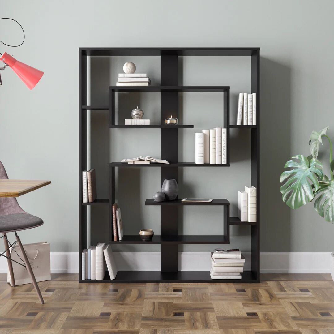 Photos - Wall Shelf Blue Elephant Esteban Modern Bookcase Bookshelf Shelving Unit black 154.94