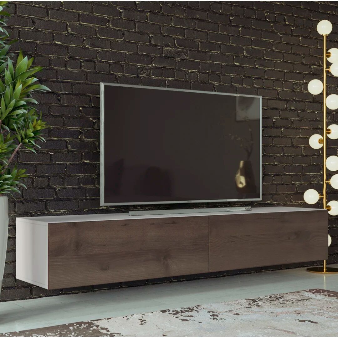 Photos - Mount/Stand 17 Stories Bertile TV Stand for TVs up to 75" white/brown 30.0 H cm