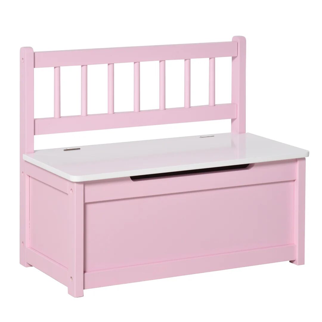 Photos - Kids Furniture Maskell Harriet Bee Toy Storage Bench brown/pink/red 50.0 H x 60.0 W x 30.
