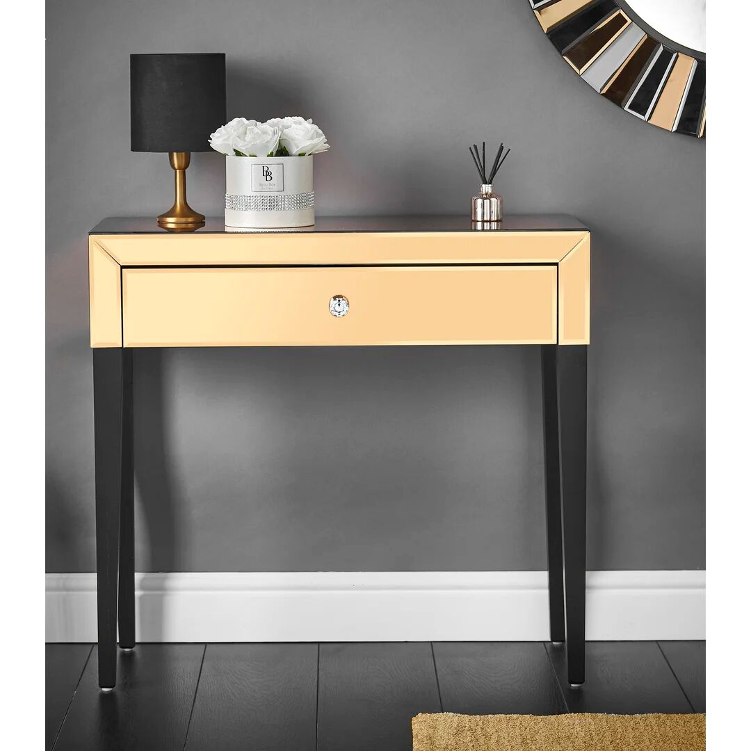 Photos - Dressing Table Canora Grey Moorefield  yellow 75.0 H x 80.0 W x 35.0 D cm
