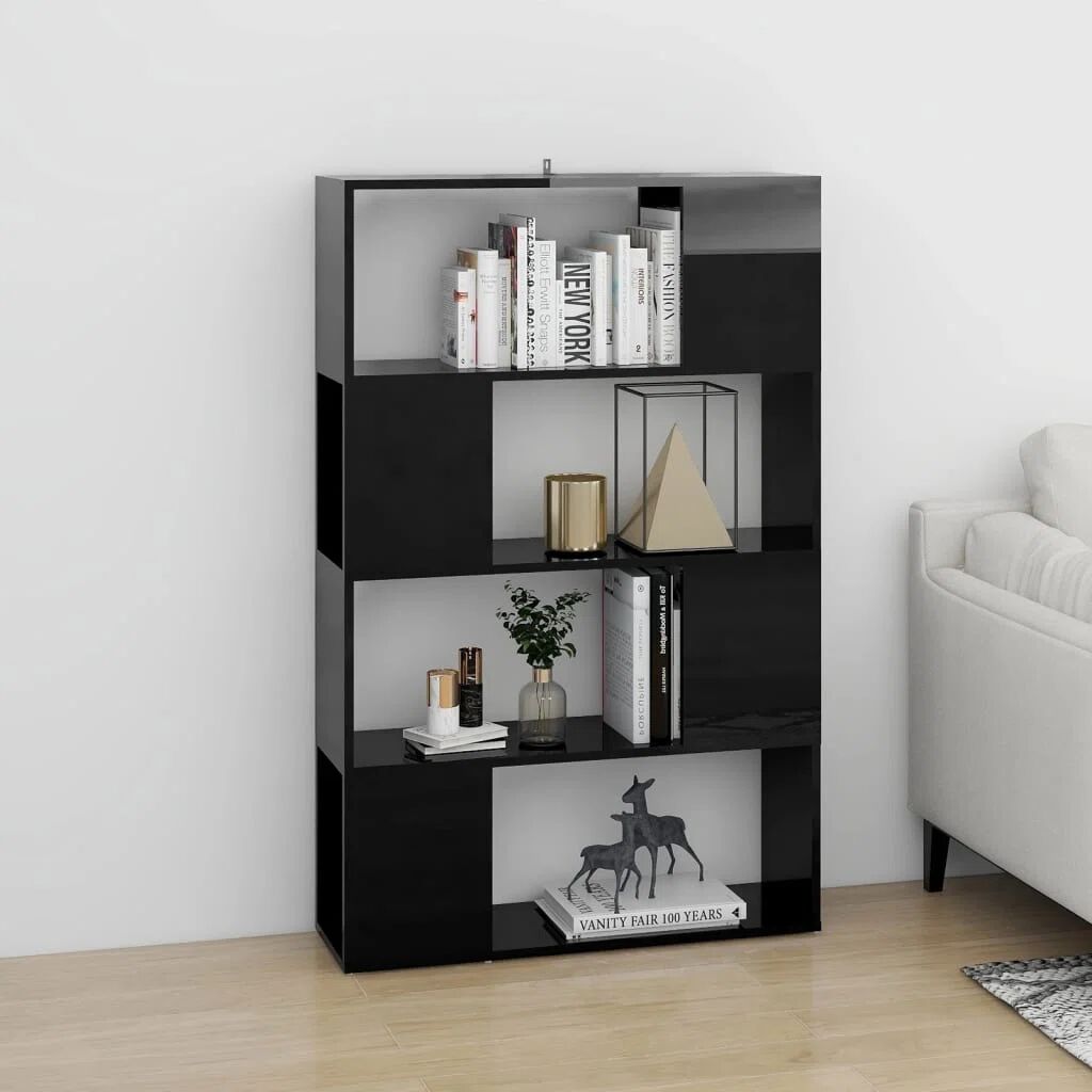 Photos - Wall Shelf Ebern Designs Ayad Bookcase black 124.5 H x 80.0 W x 24.0 D cm