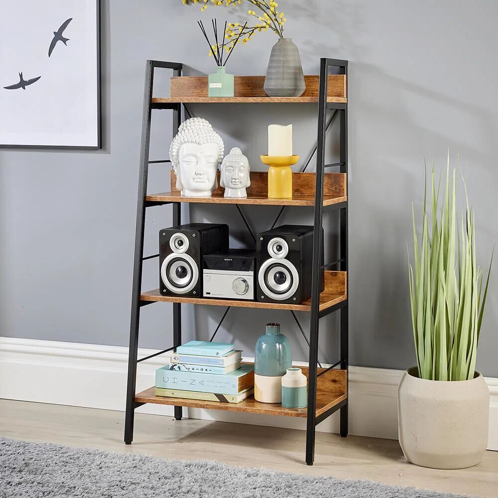 Photos - Wall Shelf Borough Wharf Urban 4 Shelf Bookcase Rustic brown 116.0 H x 60.0 W x 35.0