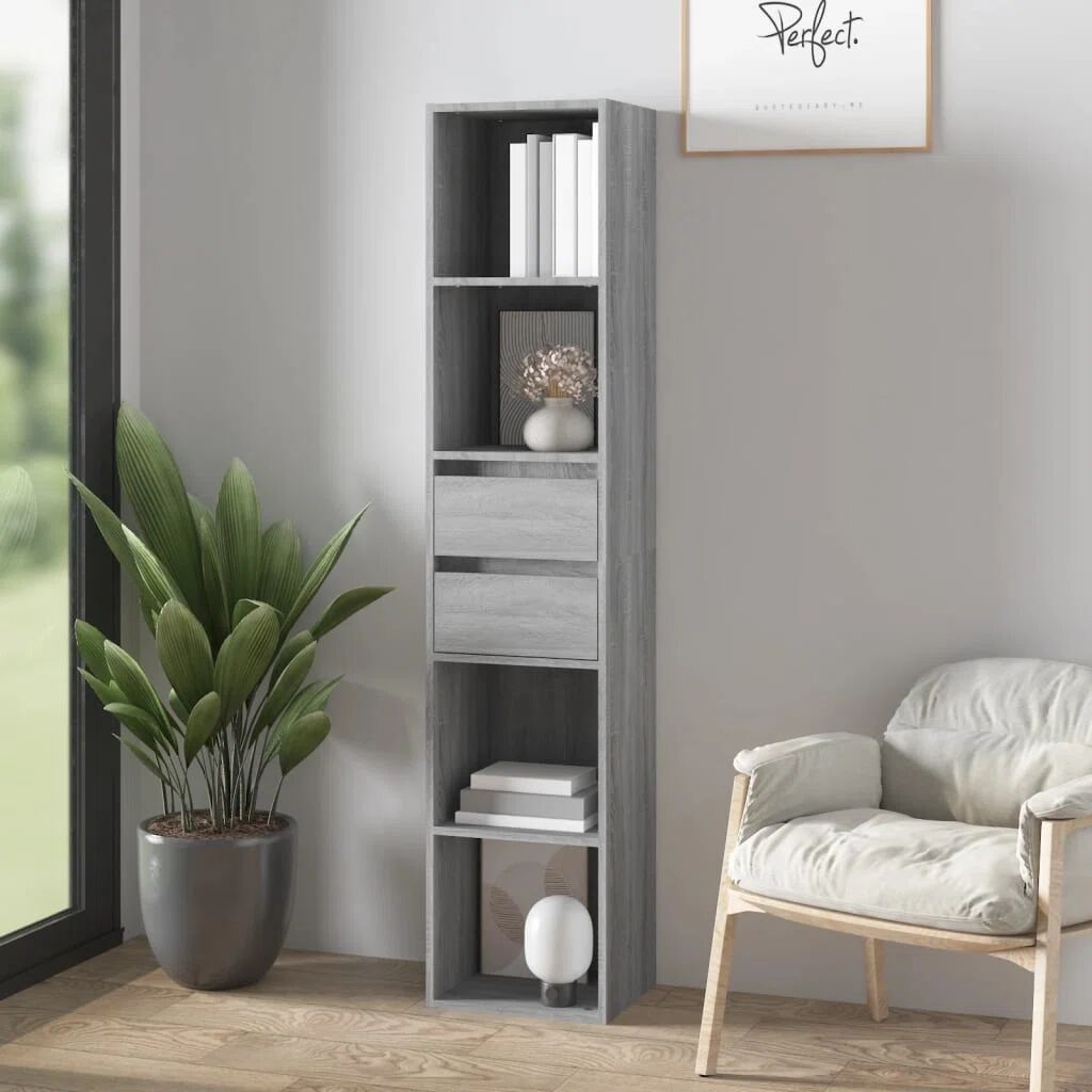 Photos - Wall Shelf Latitude Run Atherton Bookcase gray/brown 171.0 H x 36.0 W x 30.0 D cm