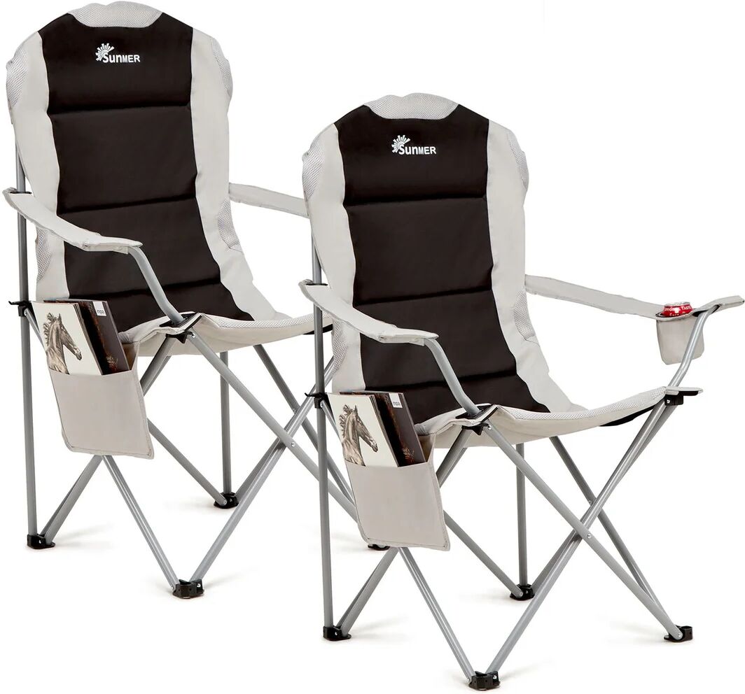 Photos - Garden Furniture Dakota Fields Arleyne Padded Camping Chairs - Black and Grey gray 110.0 H