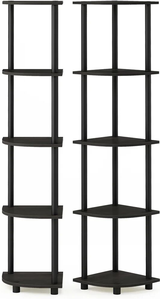 Photos - Wall Shelf 17 Stories Clapen 5 Tier Corner Shelving Bookcase Set black 146.558 H x 29