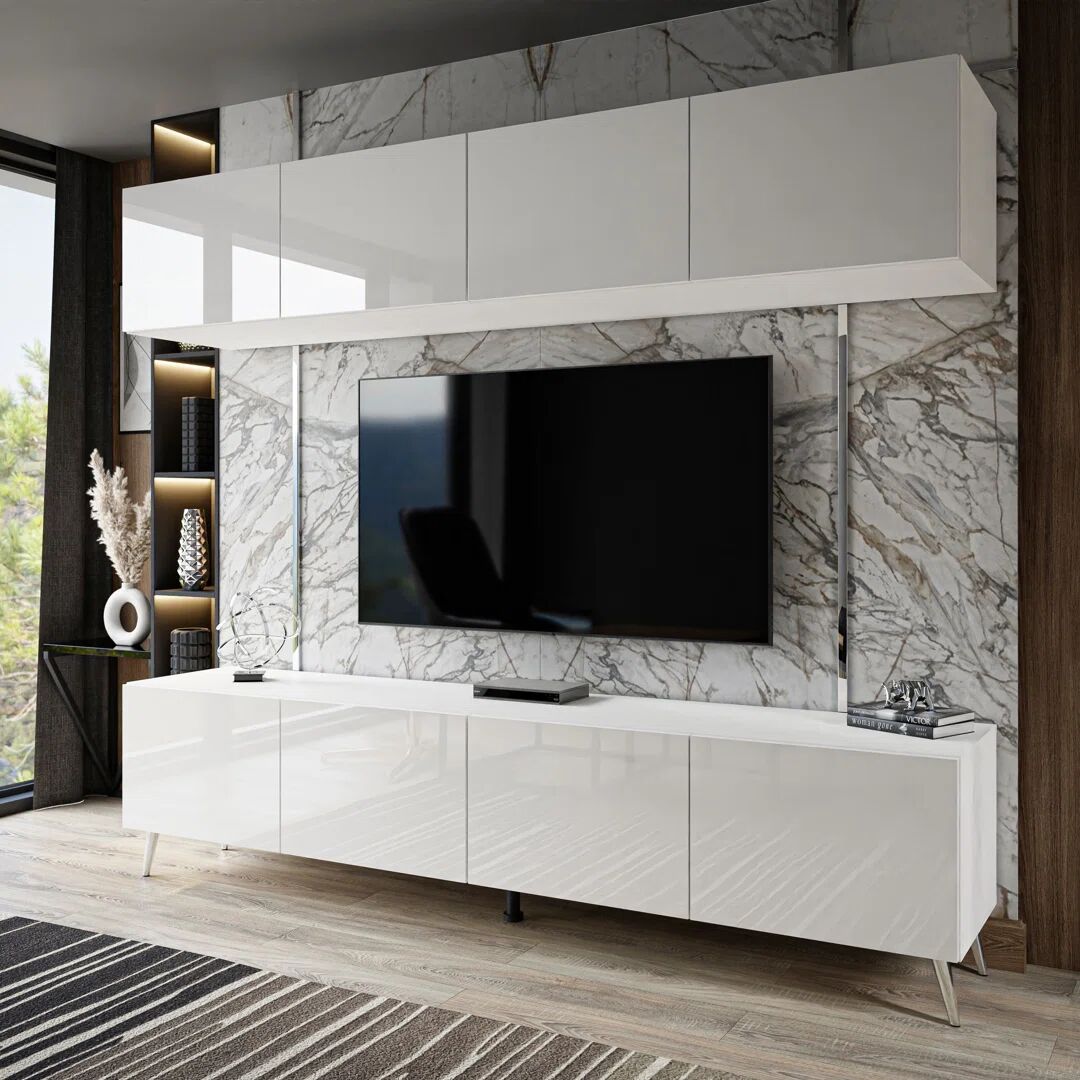 Photos - Mount/Stand Canora Grey TV-Lowboard Adelmira für TVs bis zu 88" gray/white 36.0 H x 20