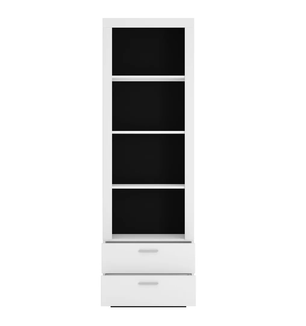 Photos - Wall Shelf Ebern Designs Doneka Bookcase black/brown/white 201.9 H x 63.5 W x 36.8 D