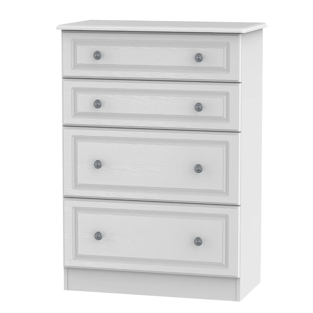 Photos - Dresser / Chests of Drawers August Grove Meansville 4 Drawer Chest brown/white 107.5 H x 76.5 W x 41.5