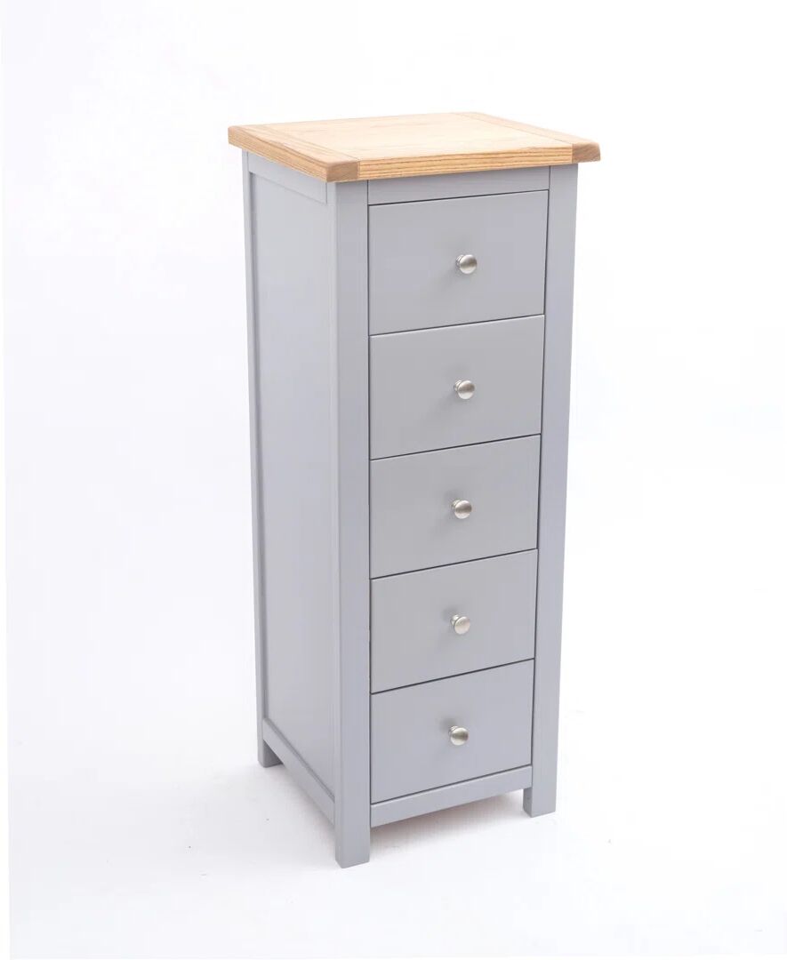 Photos - Dresser / Chests of Drawers Lark Manor Edmund 5 Drawer 45Cm W Tallboy orange/gray 115.0 H x 45.0 W x 4