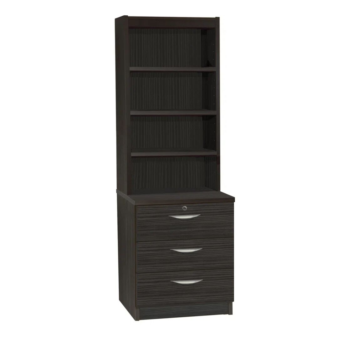 Photos - Wardrobe Ebern Designs Brenai 3 Drawer 3 Shelf Storage Cabinet black 182.0 H x 60.0
