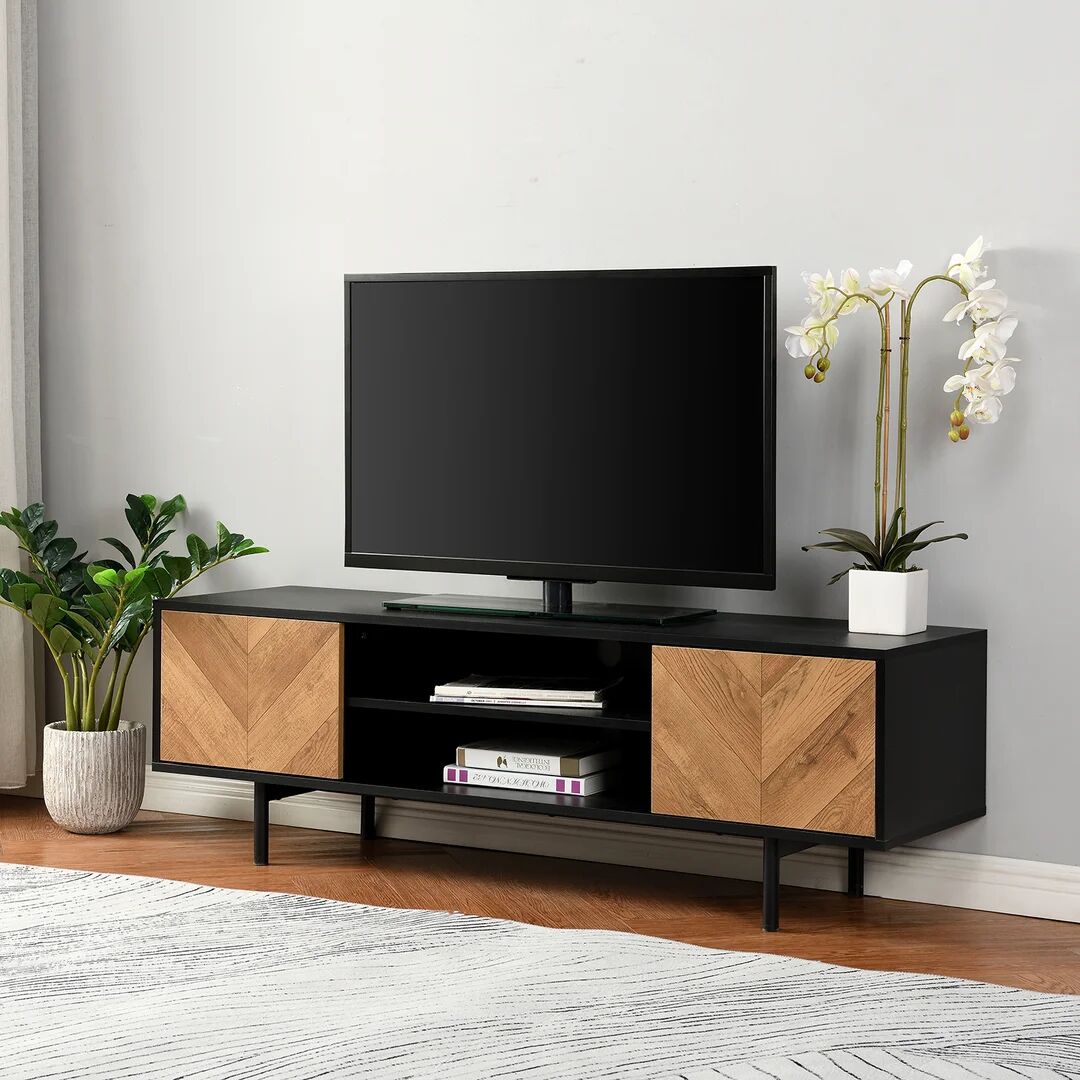 Photos - Mount/Stand Mercury Ansara TV Stand for TVs up to 55" black/brown 45.0 H cm 