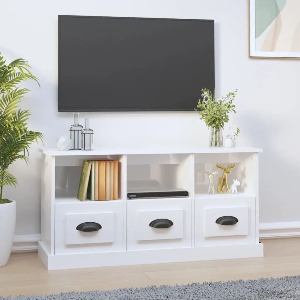 Photos - Mount/Stand 17 Stories TV Cabinet 100X35x50 Cm Engineered Wood white 50.0 H x 100.0 W