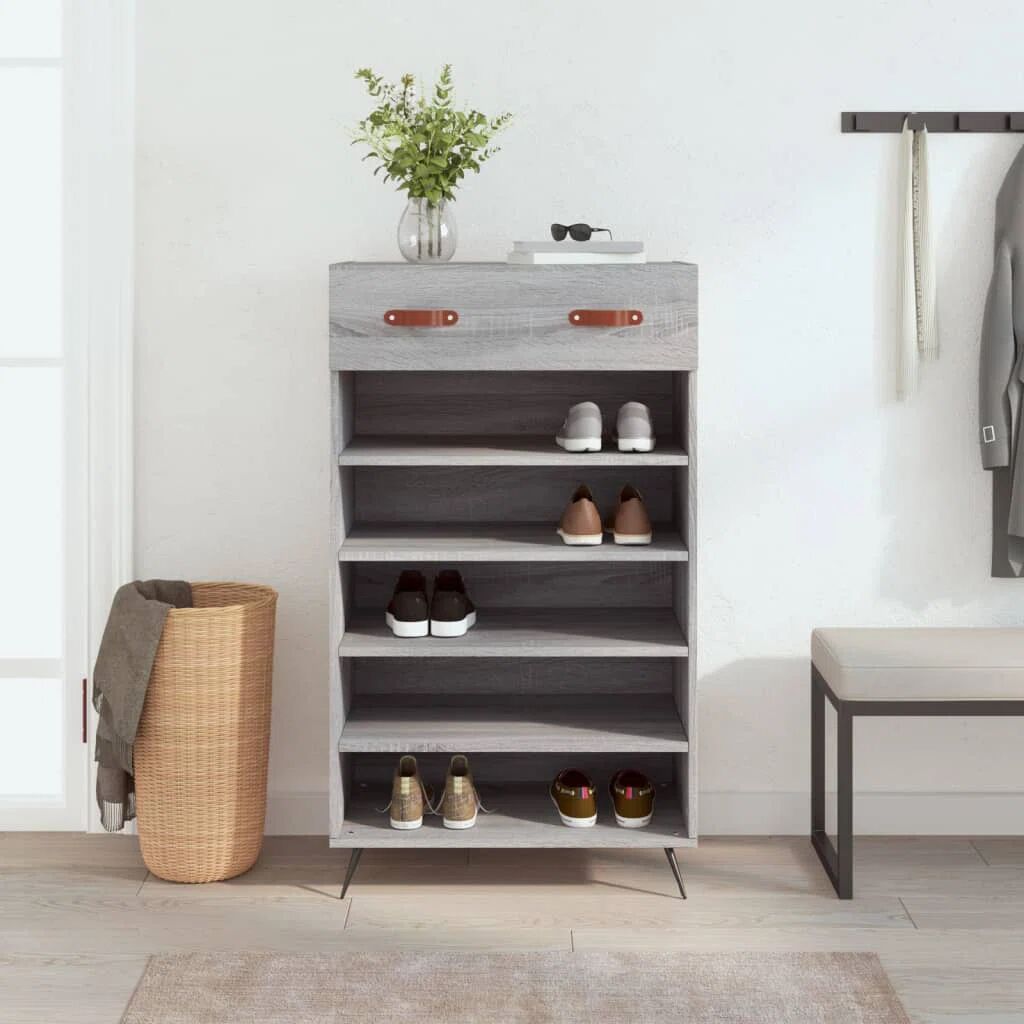Photos - Shoe Cabinet / Rack VidaXL 10 Pair Shoe Storage Cabinet gray 