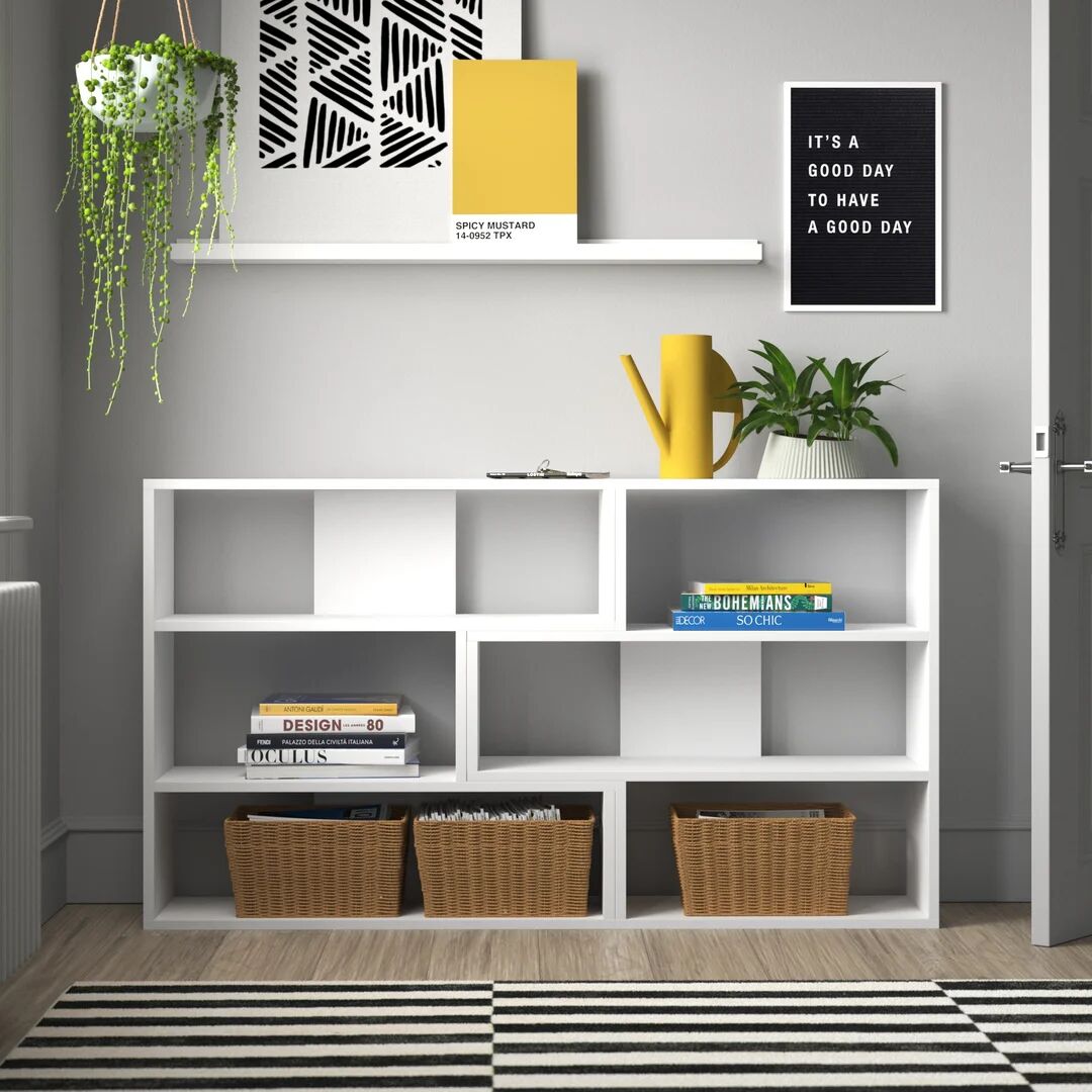 Photos - Wall Shelf Hashtag Home Amandine Corner Bookcase white 89.0 H x 157.5 W x 30.0 D cm