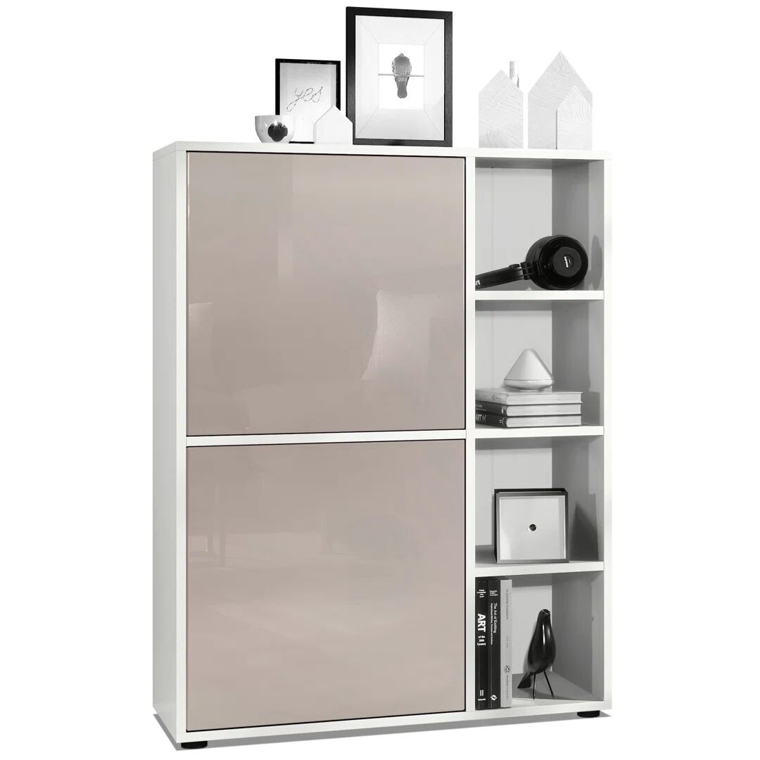 Metro Mccafferty Highboard gray/white/brown 105.5 H x 79.0 W x 35.5 D cm