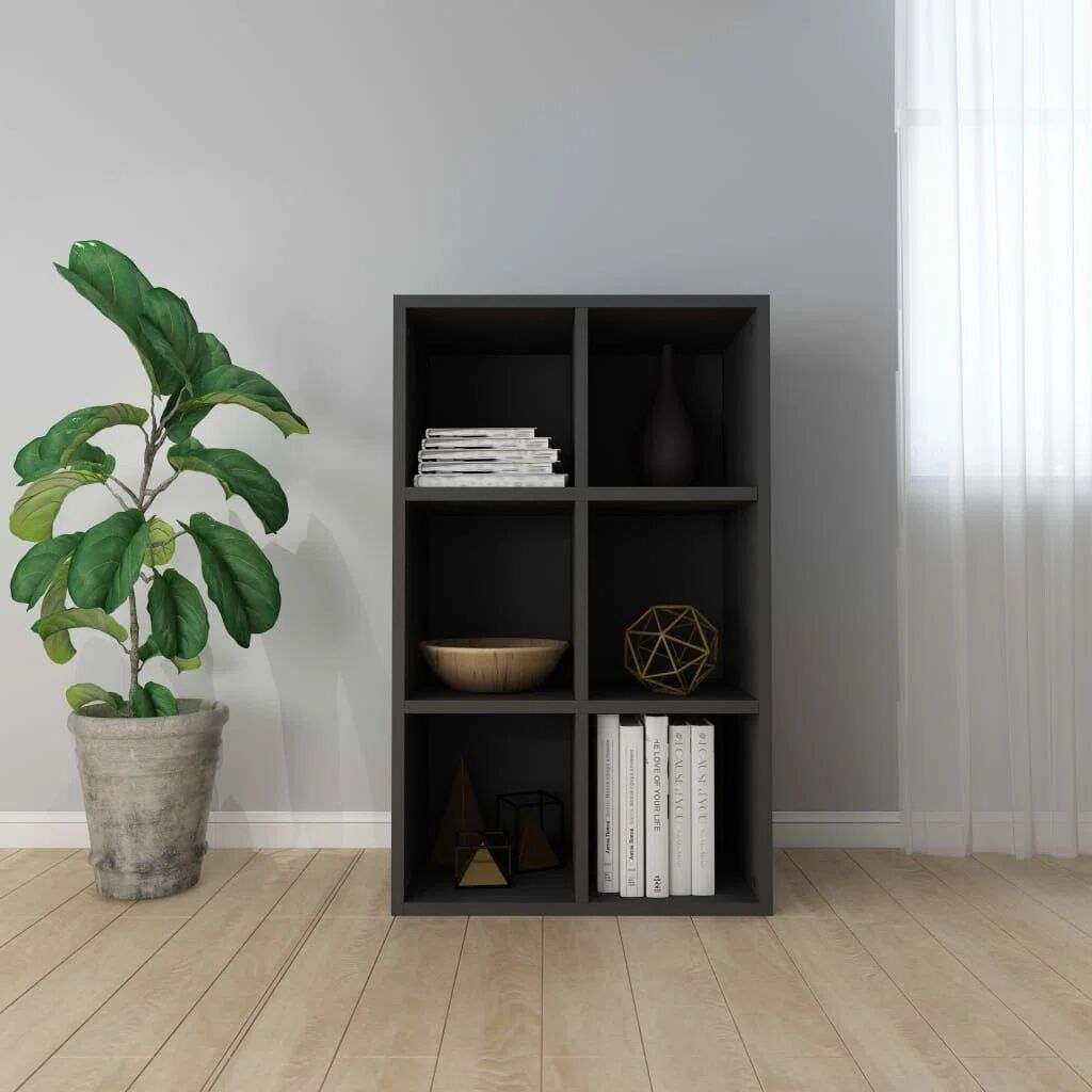 Photos - Wall Shelf 17 Stories Gardinier Book Cabinet 66 x 30 x 98 cm Engineered Wood black 97