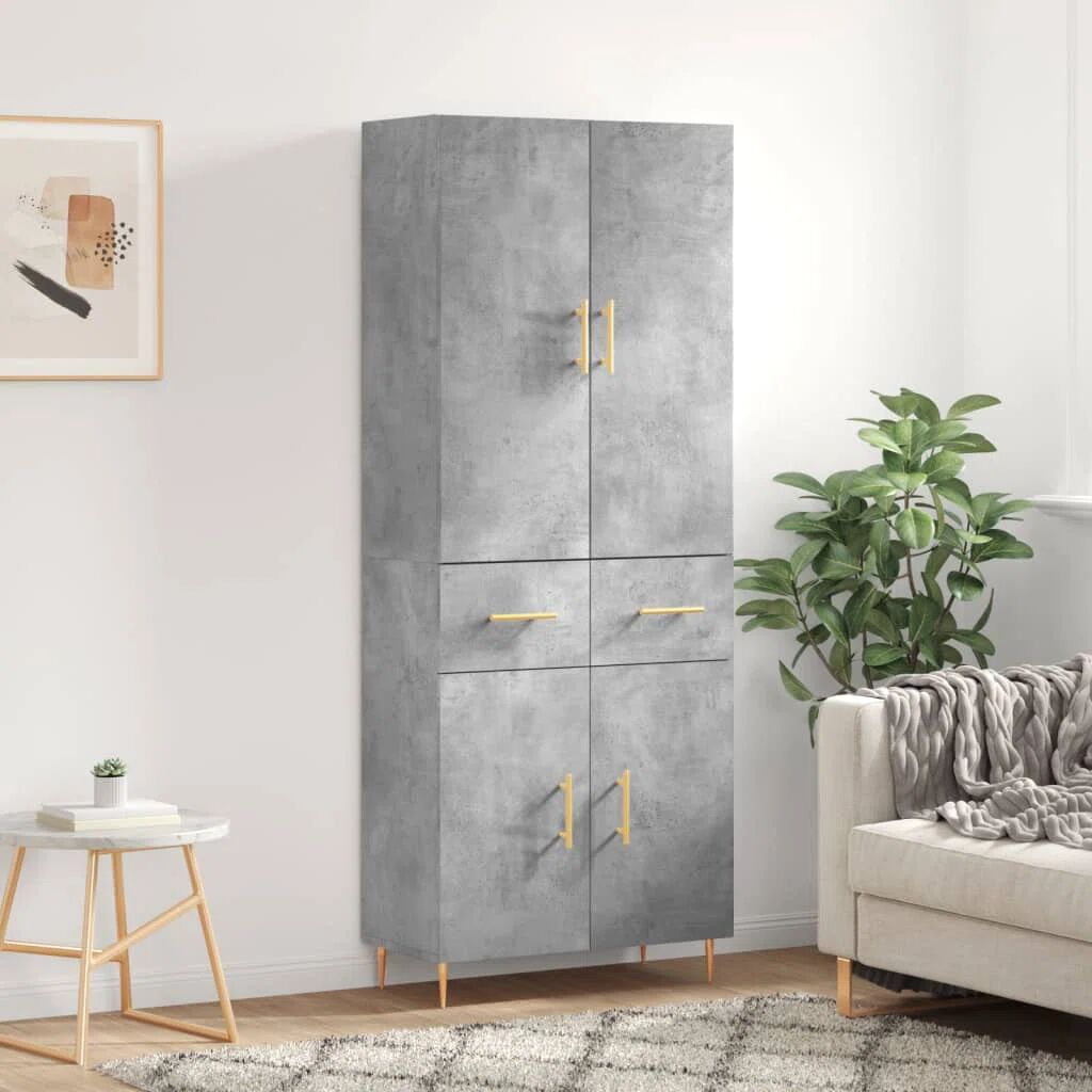 Photos - Storage Сabinet VidaXL Highboard 69.5X34x180 Cm Engineered Wood25 gray 180.0 H x 69.5 W x 