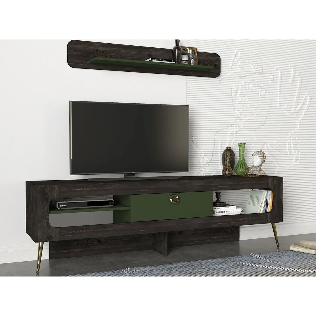 Photos - Mount/Stand Bloomsbury Market Ferri TV Stand for TVs up to 78" brown/green